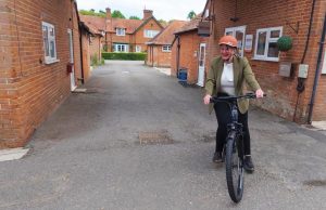 Olivia Bailey MP testrides an electric bike